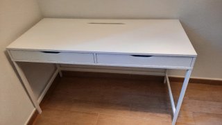 Escritorio Blanco con Dos Cajones