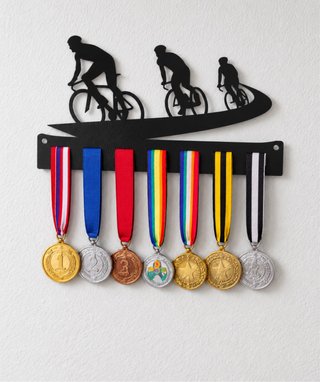 Colgador de medallas de ciclismo negro