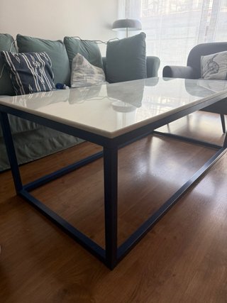 Mesa de centro elevable con mármol