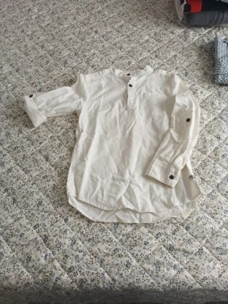 Preciosa Camisa Blanca Cuello Mao talla 8 alos