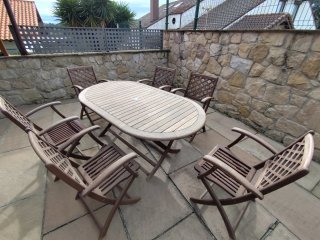 Set de Mesa y 6 Sillas d Jardín Madera OPORTUNIDAD