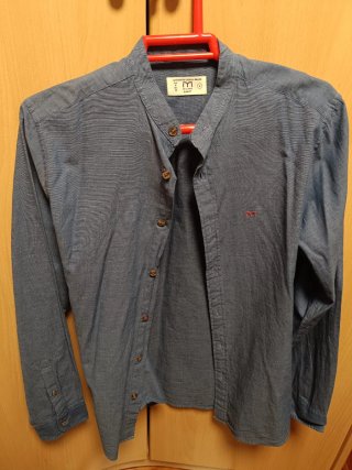 Camisa Milano Azul Manga Larga Talla S