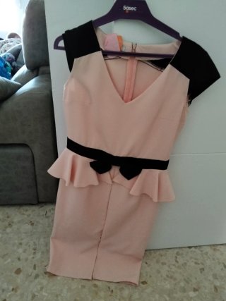 Vestido de fiesta bicolor