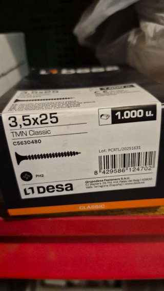 Caja 1000 Tornillos Desa 3,5x25 TMN Classic