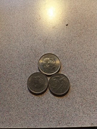 3 Monedas de 25 Pesetas