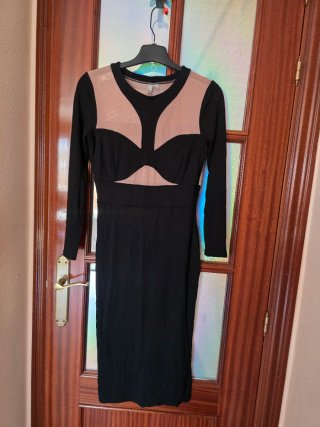 Vestido Asos Negro y Beige