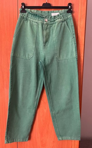 Pantalón vaquero verde lavado