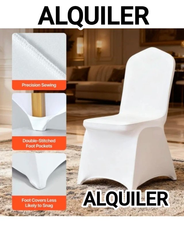 Alquiler de Fundas Blancas Elásticas para Sillas