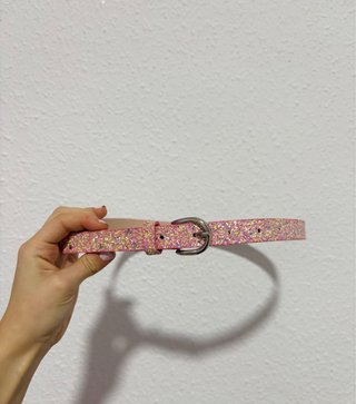 Cinturón Rosa con Purpurina