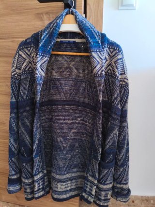 Cárdigan Esprit hombre M, estilo étnico azul