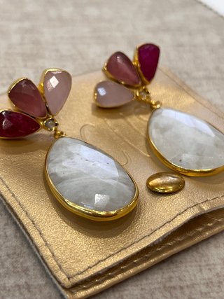 Pendientes Artesanales de Piedras Naturales