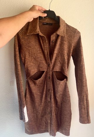 Vestido Ajustado Marrón Pull&Bear