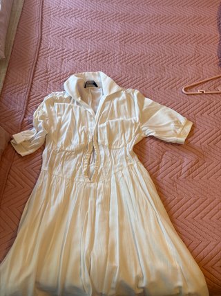 Vestido Blanco Estilo Camisero