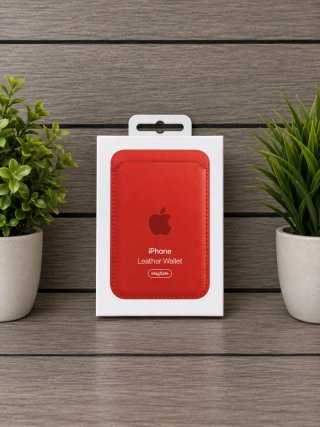 MagSafe Leather Wallet Roja