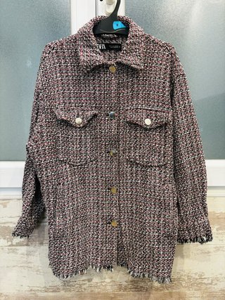 Chaqueta Zara Tweed Multicolor Talla S