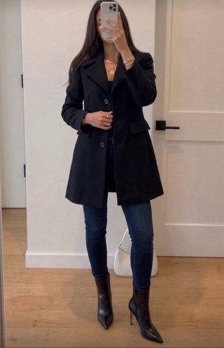 Chaqueta Larga Negra Zara