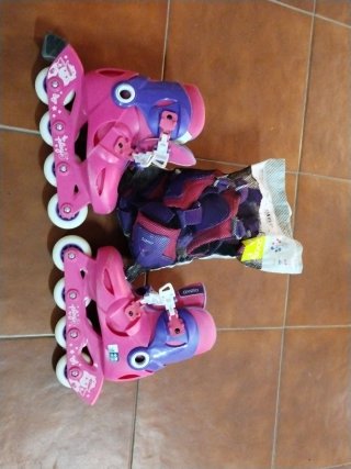 Patines en línea Oxelo para niña con protecciones