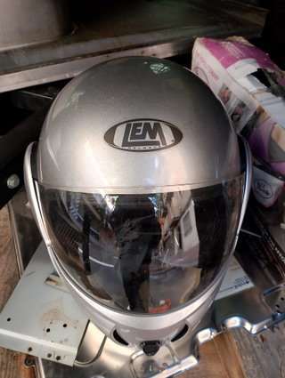 Casco de Moto LEM Plateado