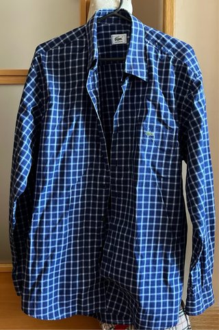 Camisa Lacoste de Cuadros Azul
