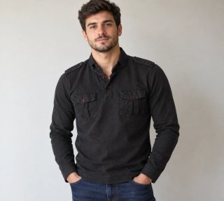 Polo Adolfo Domínguez Negro