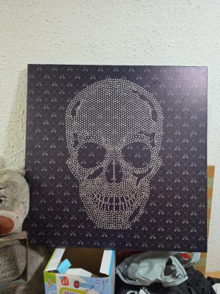 Cuadro decorativo con calavera brillante