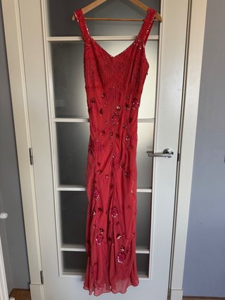 Vestido largo de fiesta color salmon Talla 42