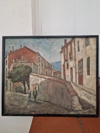 Cuadro al óleo paisaje firmado J. Canelles