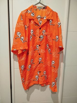 Camisa Estampada Naranja divertida