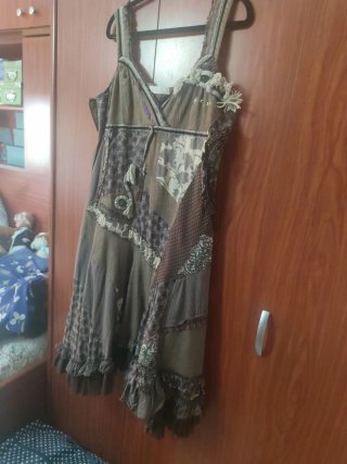 Vestido Patchwork Estilo Rústico