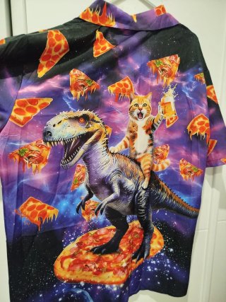 Camisa Estampada Dinosaurio y Gato