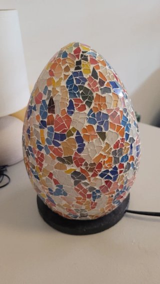 Lámpara de Mesa con Mosaico de Cristales