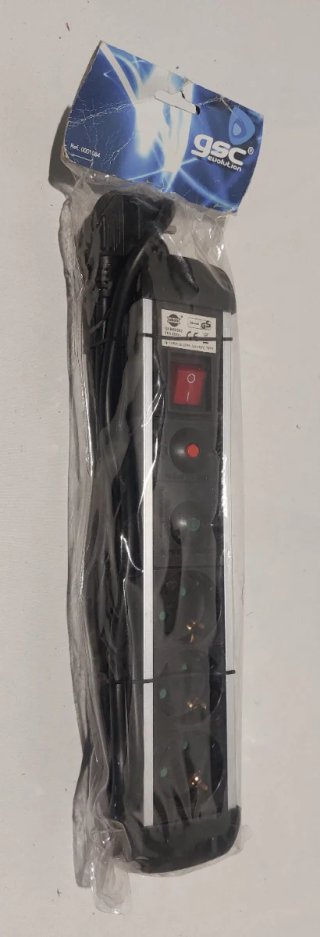 Regleta de 3 enchufes con protección GSC
