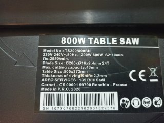 Mesa de Corte para Madera 800W