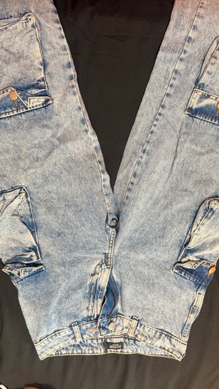 Pantalones Vaqueros Cargo Blu Denim