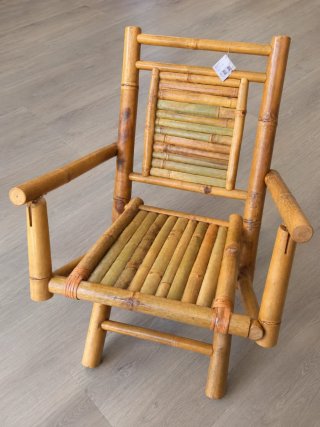 Conjunto: 2 Sillas de Jardín Bambú y mesa auxiliar