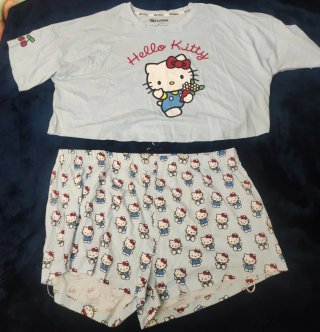 Pijama corto Hello Kitty azul