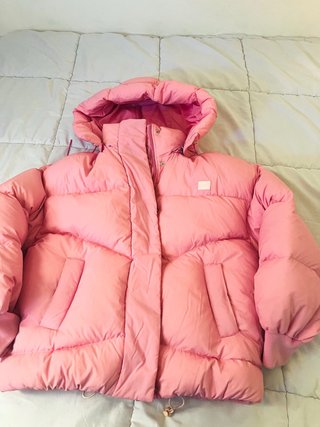 Abrigo Acolchado Rosa Talla Oversize