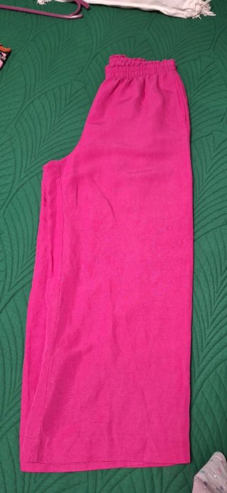 Pantalón de lino rosa