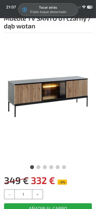 Mueble TV Santo Negro y Roble