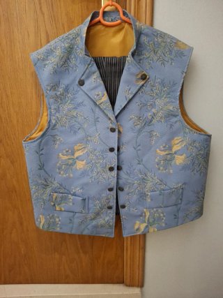 Chaleco Fallero Azul con Estampado Floral T60