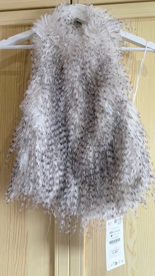 Top de fiesta Zara blanco y gris