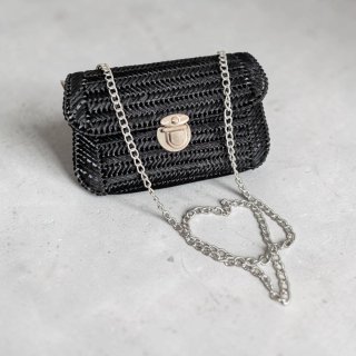 Cartera de mano artesanal negra