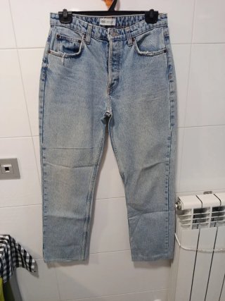 Pantalón Vaquero Ancho Zara Cintura Alta