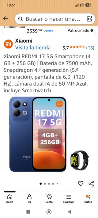 Xiaomi Redmi 17 5G 256GB Azul