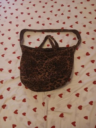 Bolso de Lona con Estampado de Leopardo