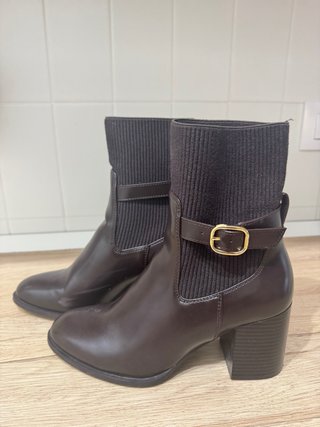 Botines Marrones con Tacón ZARA Talla 38