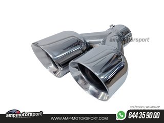 COLA DE ESCAPE INOX DE DOBLE SALIDA REDONDA 89MM - DERECHA