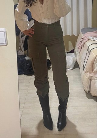 Pantalón Vaquero Verde Militar Talla 32
