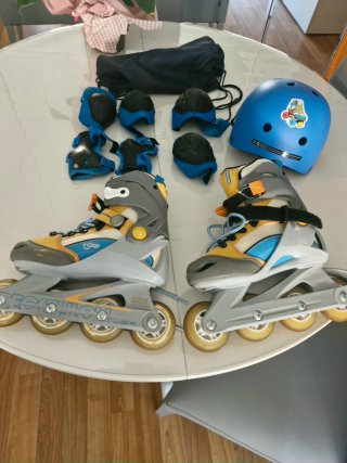 Patines en línea y protecciones talla 34