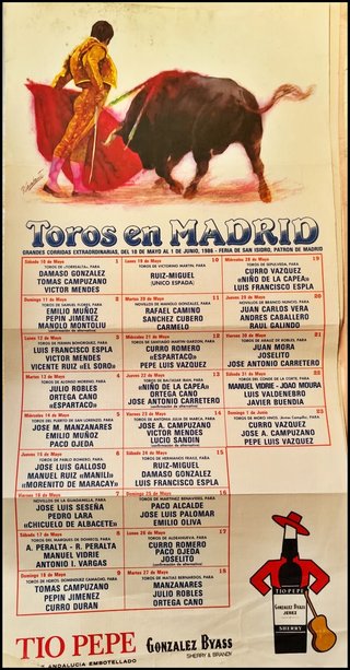 2 Carteles Taurinos de Seda - Madrid 1986